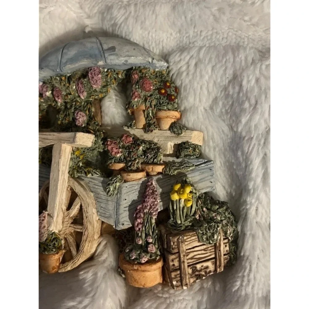 Michaels Summer Breeze Collection 2405 Flower Cart Wall Plaque Vintage 1989